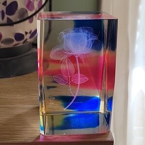 Multicolor Crystal Rose Art Piece